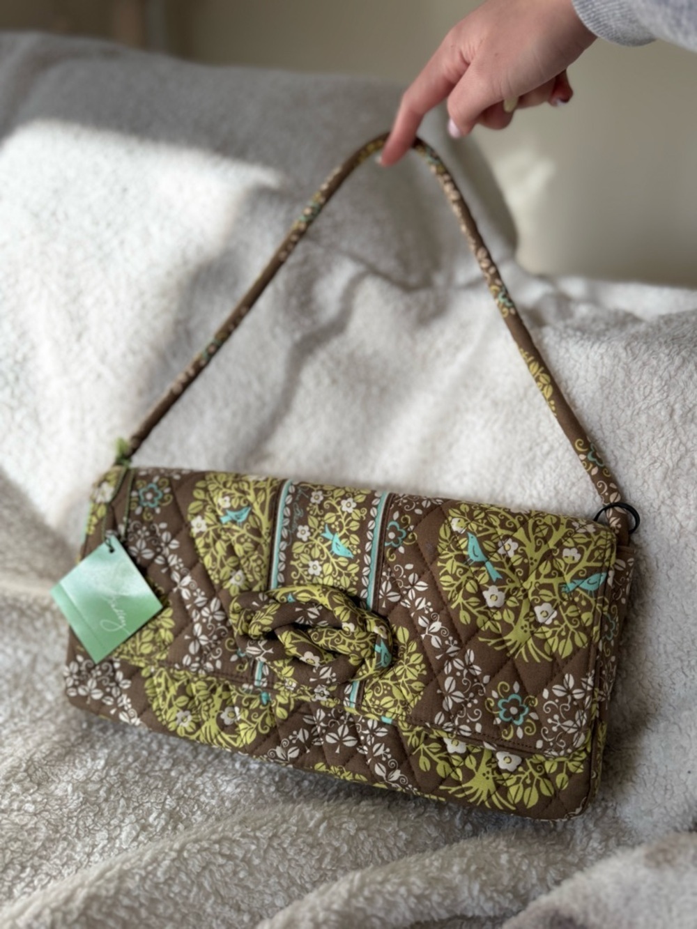 NWT Y2K Vera Bradley Knot Just A Clutch Sittin In A Tree Shoulder Bag Magnetic - Picture 2 of 7